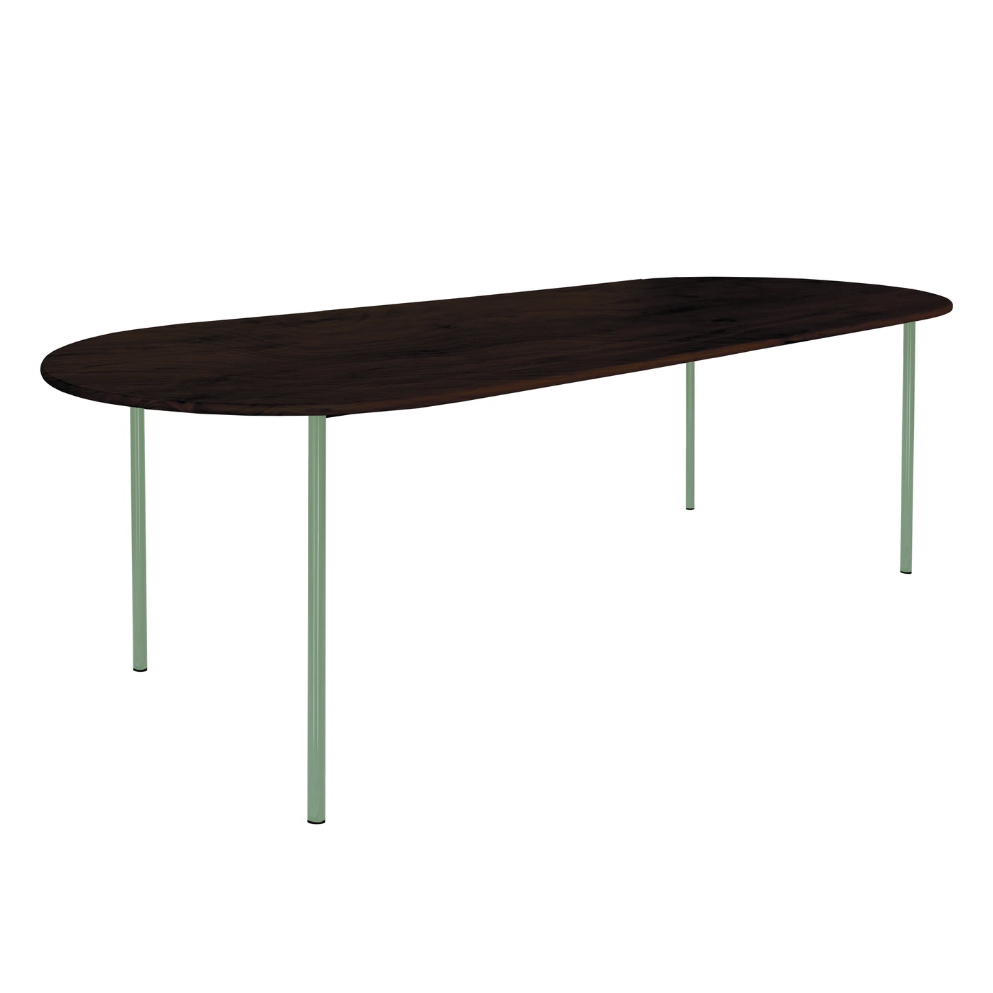 HelloTable Steelo eettafel plat ovaal 220x100 cm bol eiken rock pale green