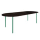 HelloTable Steelo eettafel plat ovaal 240x100 cm bol eiken rock traffic green