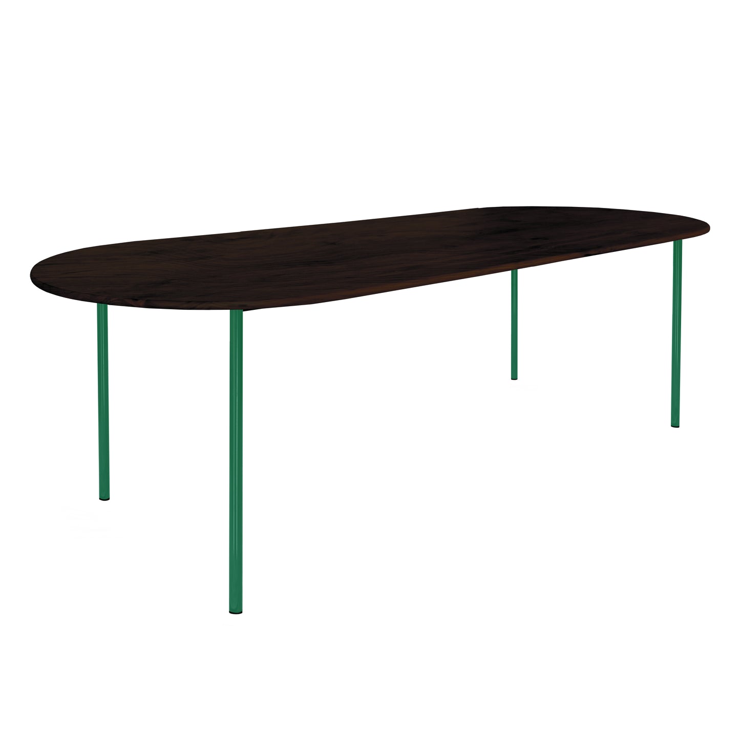 HelloTable Steelo eettafel plat ovaal 180x100 cm bol eiken rock traffic green