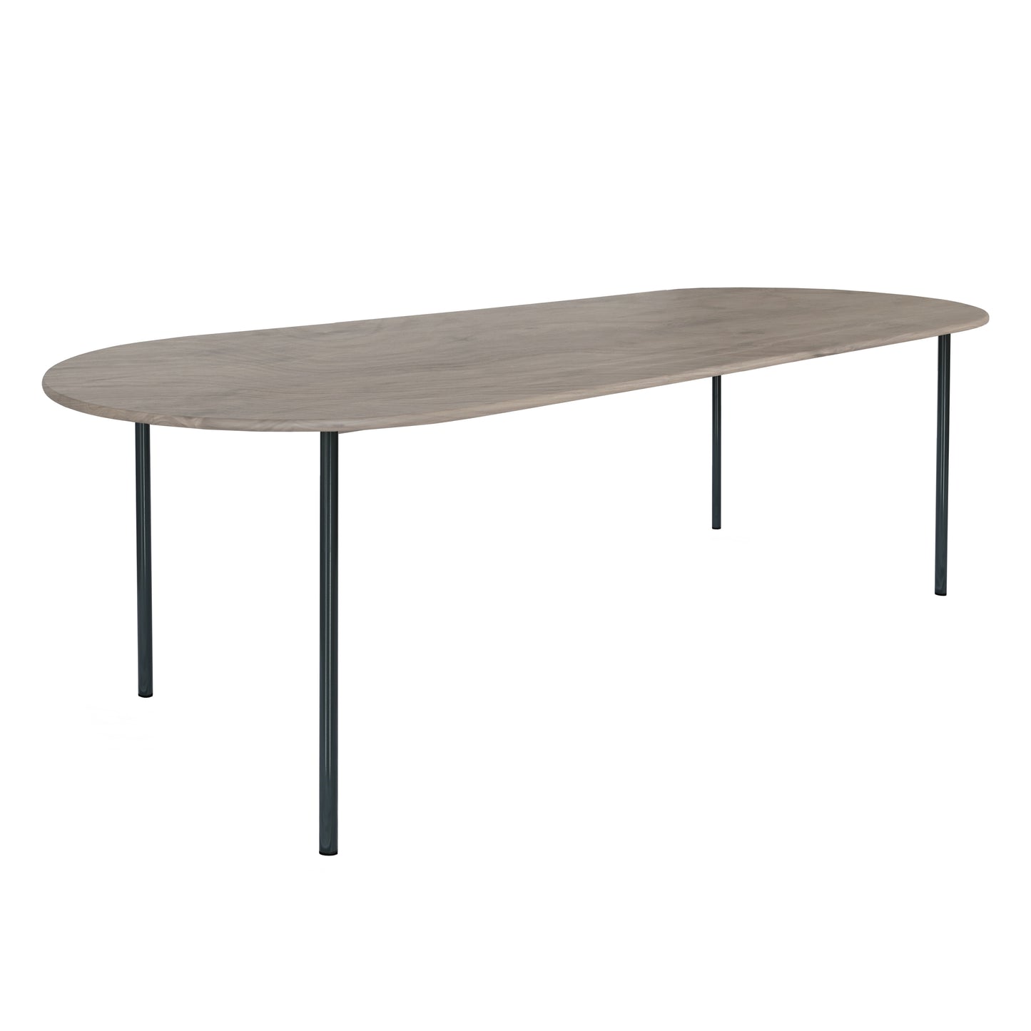 HelloTable Steelo eettafel plat ovaal 240x100 cm bol eiken royal grey black grey