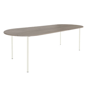 HelloTable Steelo eettafel plat ovaal 180x100 cm bol eiken royal grey pure white