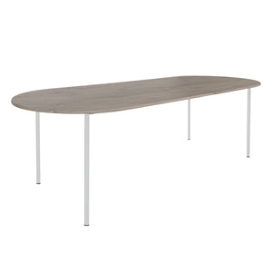 HelloTable Steelo eettafel plat ovaal 200x100 cm bol eiken royal grey light grey