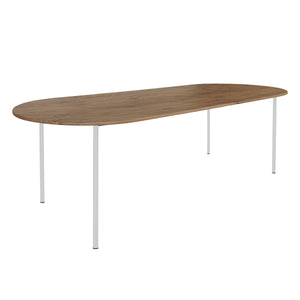 HelloTable Steelo eettafel plat ovaal 260x100 cm bol eiken tabacco light grey