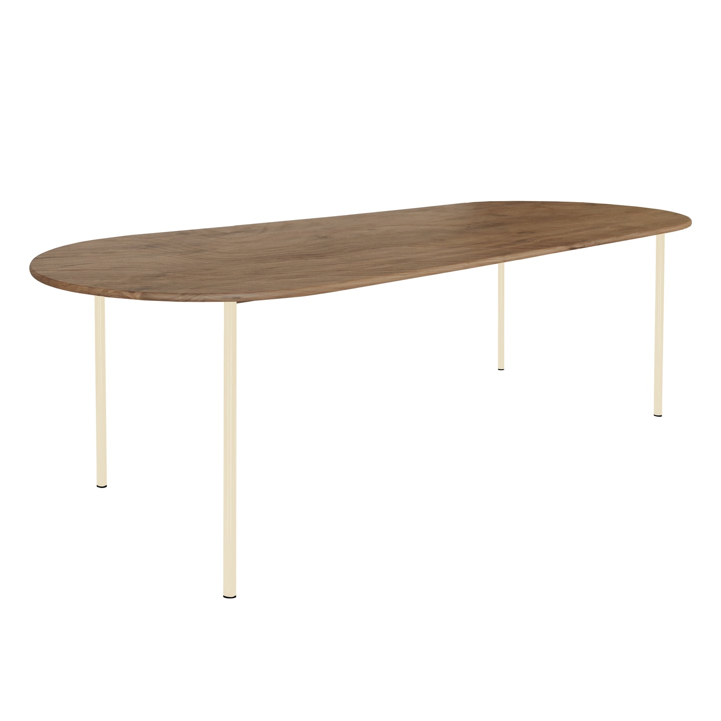 HelloTable Steelo eettafel plat ovaal 260x100 cm bol eiken tabacco light ivory