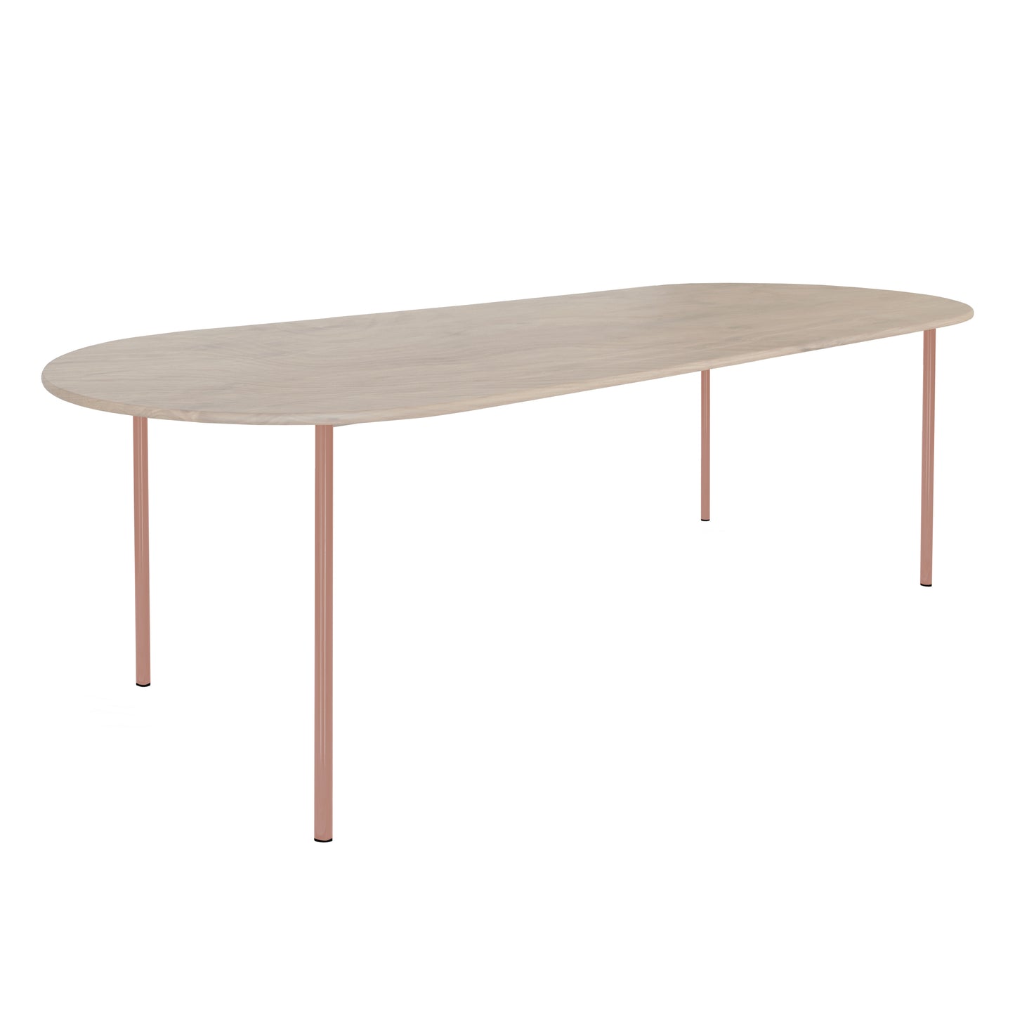 HelloTable Steelo eettafel plat ovaal 260x100 cm bol eiken white beige red