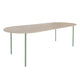 HelloTable Steelo eettafel plat ovaal 260x100 cm bol eiken white pale green