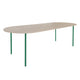 HelloTable Steelo eettafel plat ovaal 260x100 cm bol eiken white traffic green