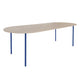 HelloTable Steelo eettafel plat ovaal 220x100 cm bol eiken white ultramarine blue