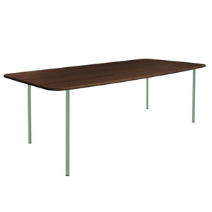 HelloTable Steelo eettafel rechthoek 260x100 cm bol eiken dark stained pale green