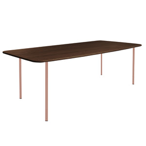 HelloTable Steelo eettafel rechthoek 220x100 cm bol eiken dark stained beige red