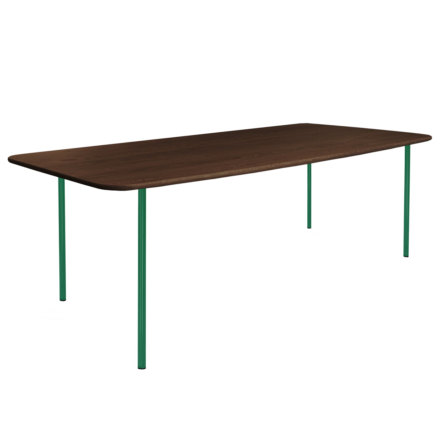 HelloTable Steelo eettafel rechthoek 200x100 cm bol eiken dark stained traffic green