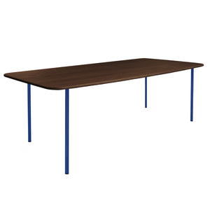 HelloTable Steelo eettafel rechthoek 180x100 cm bol eiken dark stained ultramarine blue