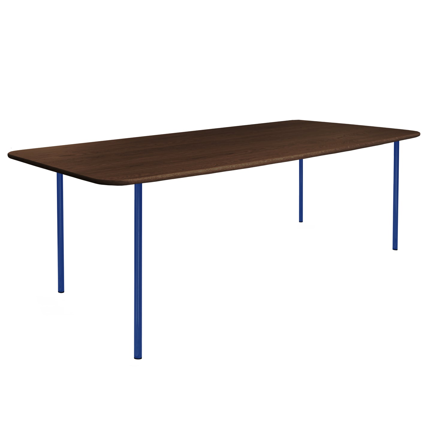 HelloTable Steelo eettafel rechthoek 200x100 cm bol eiken dark stained ultramarine blue