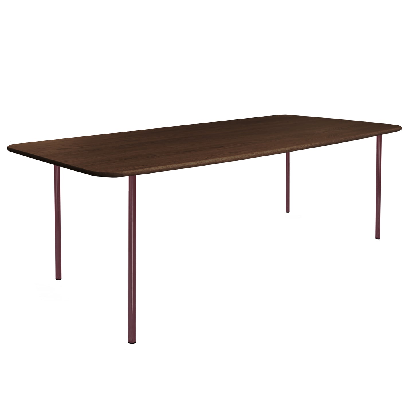 HelloTable Steelo eettafel rechthoek 180x100 cm bol eiken dark stained wine red