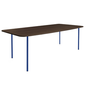 HelloTable Steelo eettafel rechthoek 200x100 cm bol eiken leem ultramarine blue