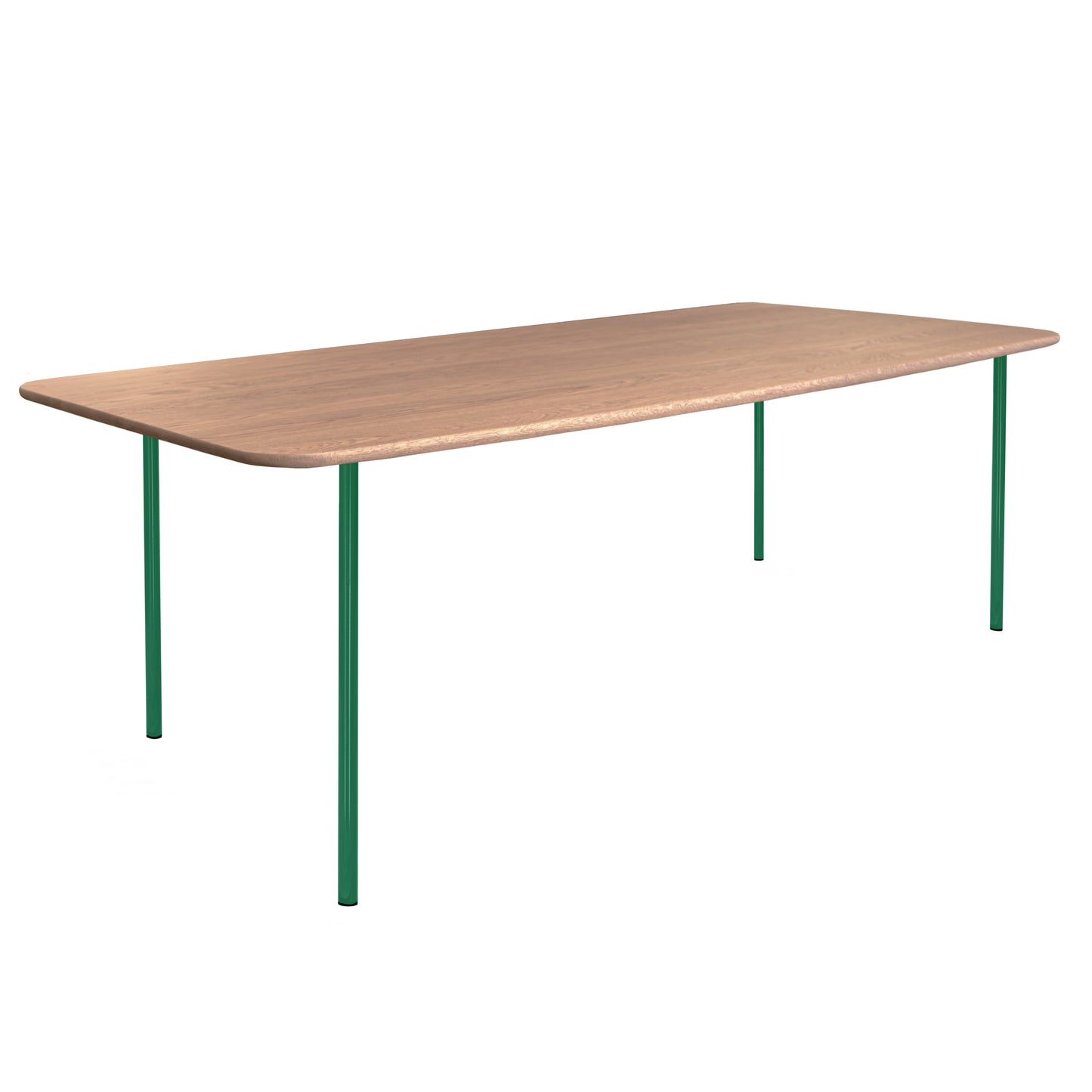 HelloTable Steelo eettafel rechthoek 200x100 cm bol eiken naturel traffic green