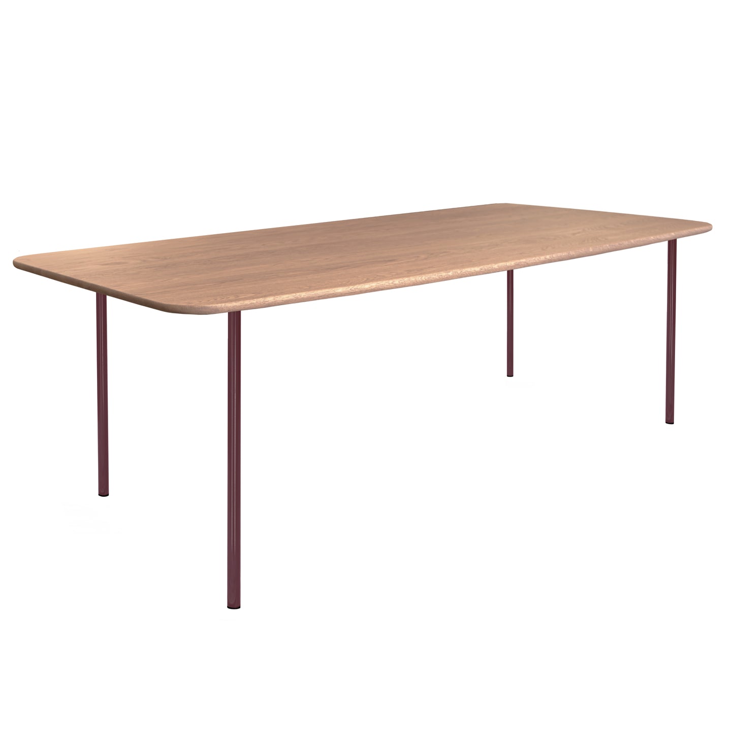 HelloTable Steelo eettafel rechthoek 180x100 cm bol eiken naturel wine red