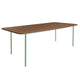 HelloTable Steelo eettafel rechthoek 180x100 cm bol noten mat pale green