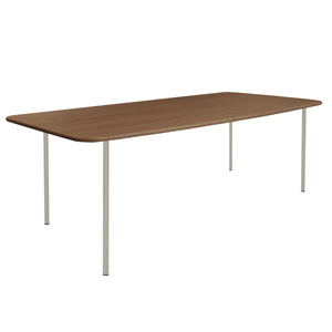 HelloTable Steelo eettafel rechthoek 220x100 cm bol noten mat pebble grey