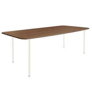 HelloTable Steelo eettafel rechthoek 260x100 cm bol noten mat pure white