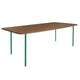 HelloTable Steelo eettafel rechthoek 260x100 cm bol noten mat traffic green