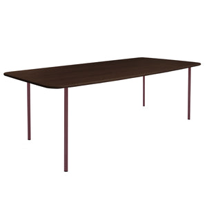 HelloTable Steelo eettafel rechthoek 220x100 cm bol eiken rock wine red