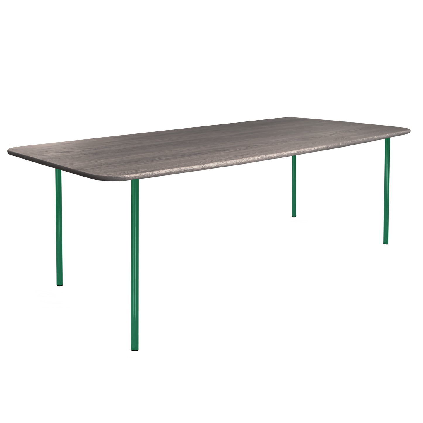 HelloTable Steelo eettafel rechthoek 240x100 cm bol eiken royal grey traffic green