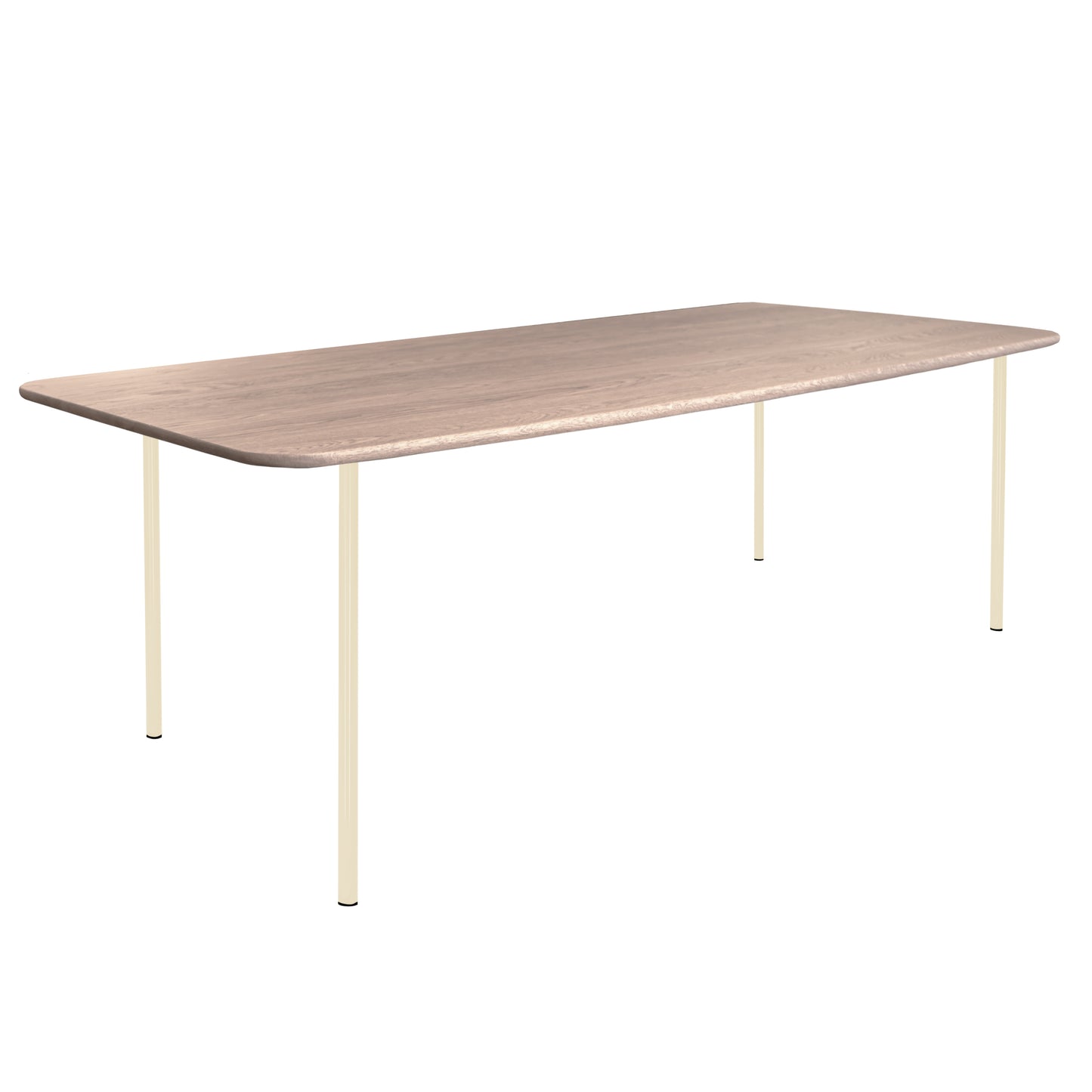 HelloTable Steelo eettafel rechthoek 240x100 cm bol eiken white light ivory