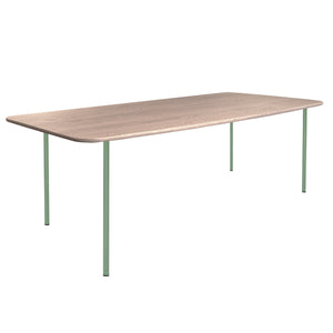 HelloTable Steelo eettafel rechthoek 180x100 cm bol eiken white pale green