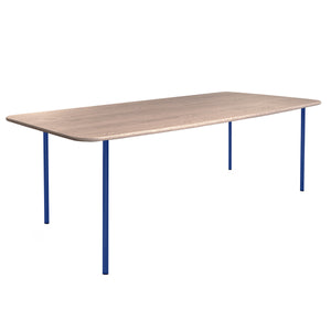 HelloTable Steelo eettafel rechthoek 240x100 cm bol eiken white ultramarine blue