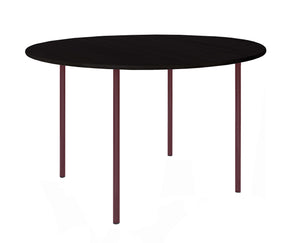 HelloTable Steelo eettafel rond Ø140 cm bol eiken zwart wine red