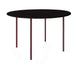 HelloTable Steelo eettafel rond Ø140 cm bol eiken zwart wine red