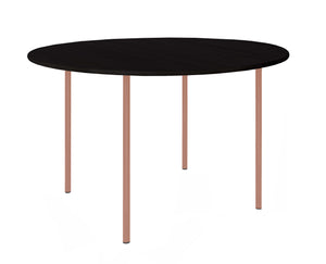 HelloTable Steelo eettafel rond Ø140 cm bol eiken zwart beige red