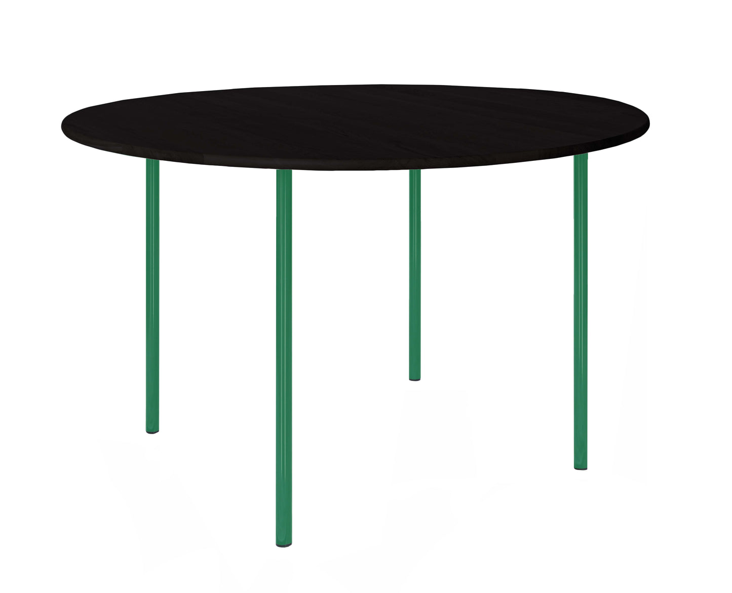 HelloTable Steelo eettafel rond Ø140 cm bol eiken zwart traffic green