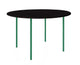 HelloTable Steelo eettafel rond Ø140 cm bol eiken zwart traffic green