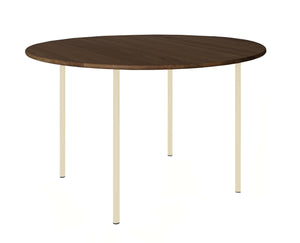 HelloTable Steelo eettafel rond Ø140 cm bol eiken dark stained light ivory