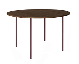 HelloTable Steelo eettafel rond Ø130 cm bol eiken dark stained wine red