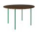 HelloTable Steelo eettafel rond Ø140 cm bol eiken dark stained traffic green