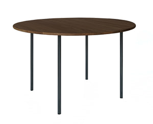 HelloTable Steelo eettafel rond Ø140 cm bol eiken dark stained black grey