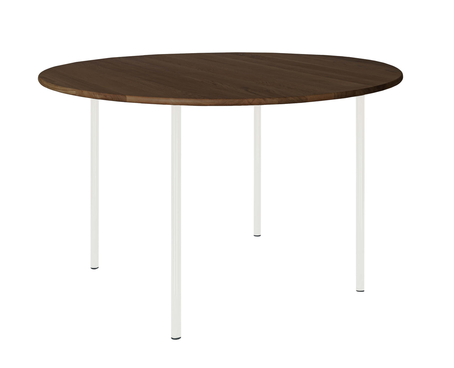 HelloTable Steelo eettafel rond Ø130 cm bol eiken dark stained pure white