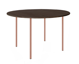 HelloTable Steelo eettafel rond Ø130 cm bol eiken leem beige red