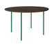 HelloTable Steelo eettafel rond Ø130 cm bol eiken leem traffic green