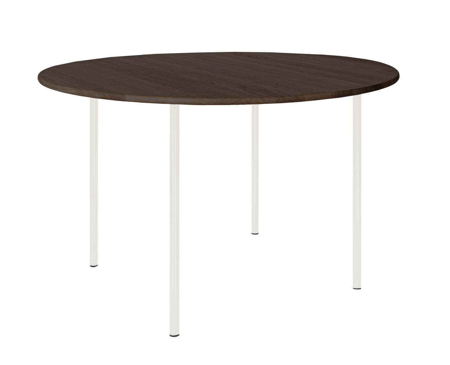 HelloTable Steelo eettafel rond Ø140 cm bol eiken leem pure white