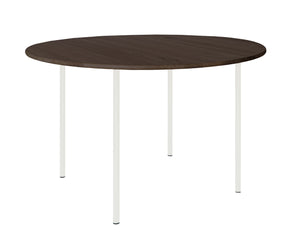 HelloTable Steelo eettafel rond Ø140 cm bol eiken leem pure white