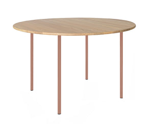 HelloTable Steelo eettafel rond Ø130 cm bol eiken naturel beige red