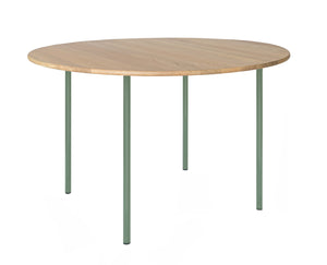 HelloTable Steelo eettafel rond Ø130 cm bol eiken naturel pale green