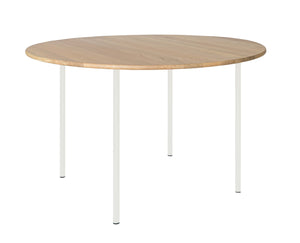 HelloTable Steelo eettafel rond Ø140 cm bol eiken naturel pure white