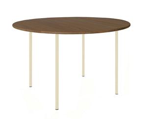 HelloTable Steelo eettafel rond Ø130 cm bol noten light ivory