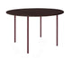 HelloTable Steelo eettafel rond Ø130 cm bol eiken rock wine red