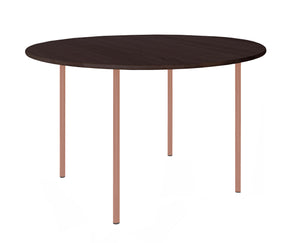 HelloTable Steelo eettafel rond Ø130 cm bol eiken rock beige red